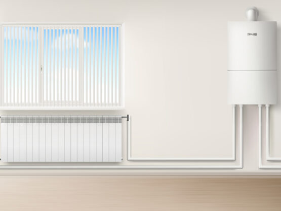 Boiler water heater wall connected with radiator